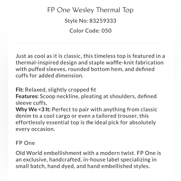 NWT Free People FP One Wesley Thermal Top Sugared Violet - Picture 5 of 6